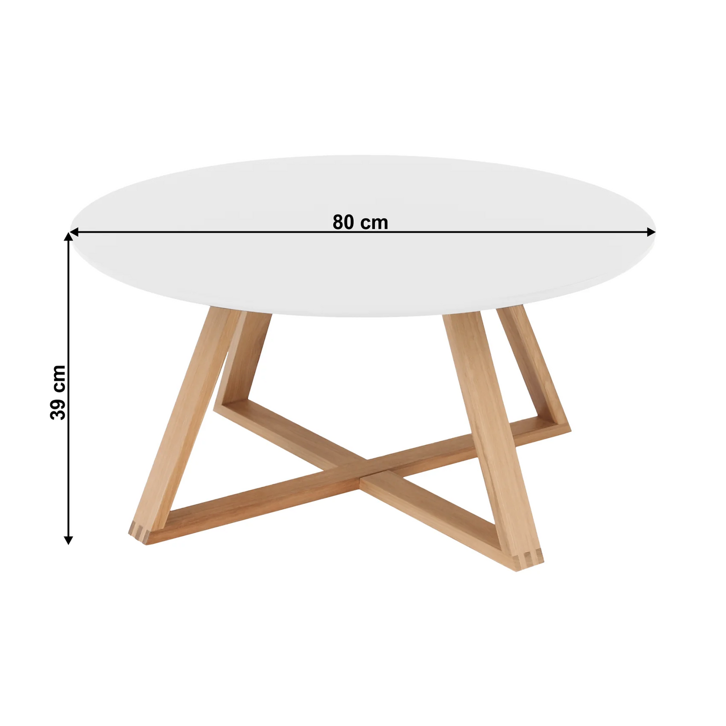 Masuta cafea moderna alba lemn natural 80x39 cm MDF