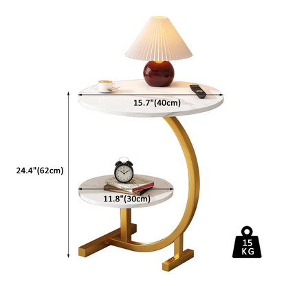 Masuta cafea nordica rotunda 62x40 cm MDF metal eleganta