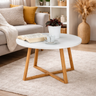 Masuta cafea rotunda 60 cm MDF picioare bambus moderna