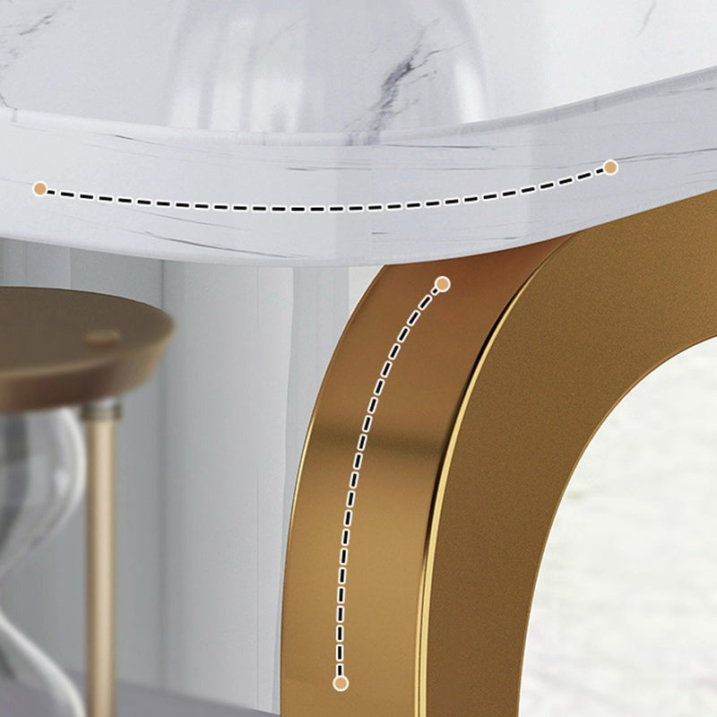 Masuta laterala moderna nordica 3 niveluri alb auriu 62x40x30 cm