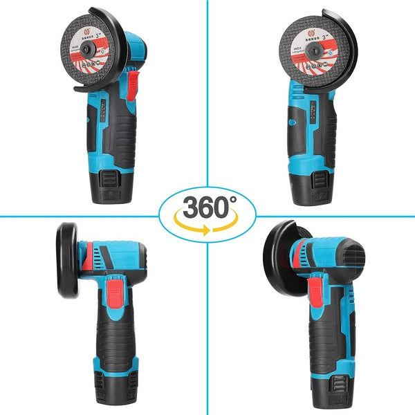 Mini polizor unghiular electric – 2 acumulatori Li-Ion 24V, disc 76mm, accesorii incluse