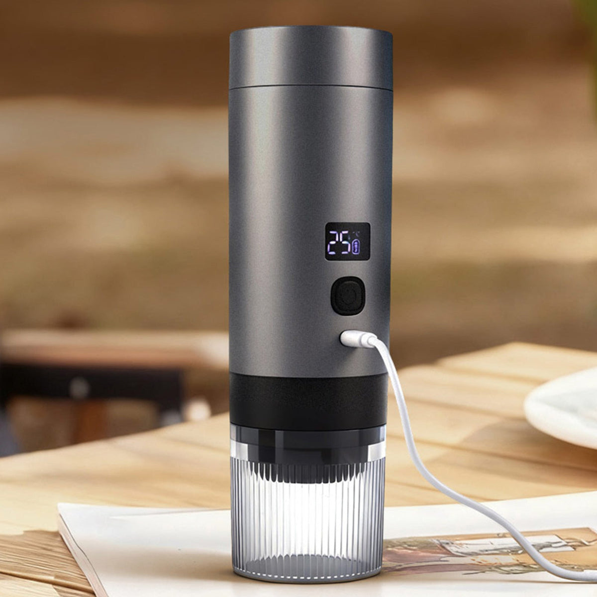 Espressor Portabil 3 in 1, Capsule Nespresso Dolce Gusto si Cafea Macinata, 15-19 Bar, Gri Antracit