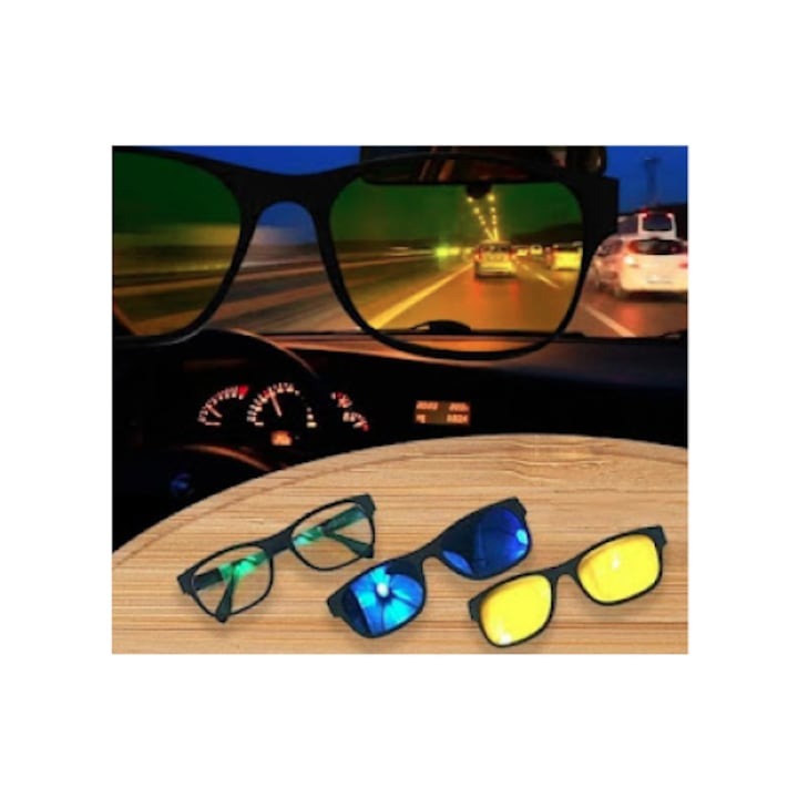 Ochelari de Soare Magnetici Magic Vision 3 în 1 cu Lentile Interșchimbabile