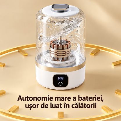 Mini Masina de Spalat Portabila 1L, Baterie Reincarcabila, USB Type-C, 2 Moduri, Alba