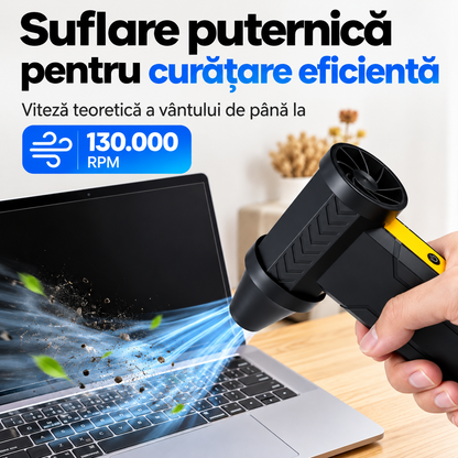 Suflanta Electrica Turbo Jet 200W, Acumulator 10000mAh, Motor Fara Perii, 4 Trepte, Negru