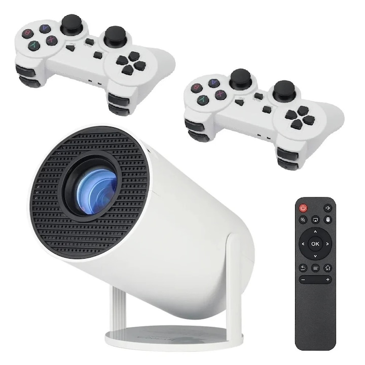 Proiector 4K Android X10 Plus gaming si video 2 controlere WiFi calitate premium - Cadou 2 x Lazy bag