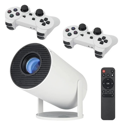 Proiector 4K Android X10 Plus gaming si video 2 controlere WiFi calitate premium - Cadou 2 x Lazy bag