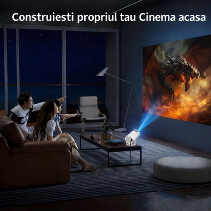 Proiector 4K Android X10 Plus gaming si video 2 controlere WiFi calitate premium - Cadou 2 x Lazy bag