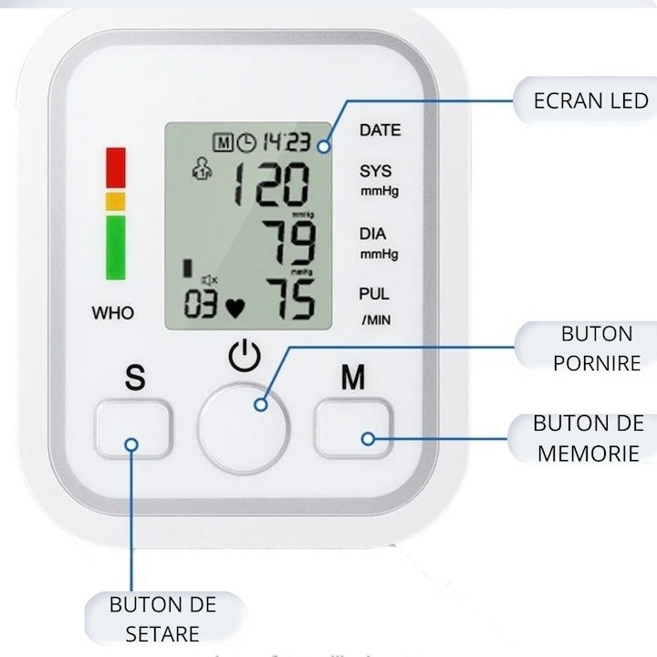 Set Tensiometru Electronic + Termometru Infrarosu Non-Contact – Monitorizare completa acasa
