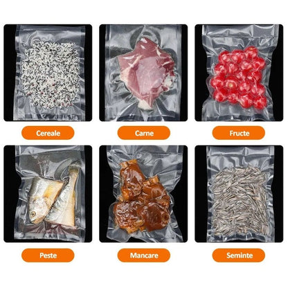 Aparat vidat și sigilat alimente – cu 10 pungi, carne/legume/fructe