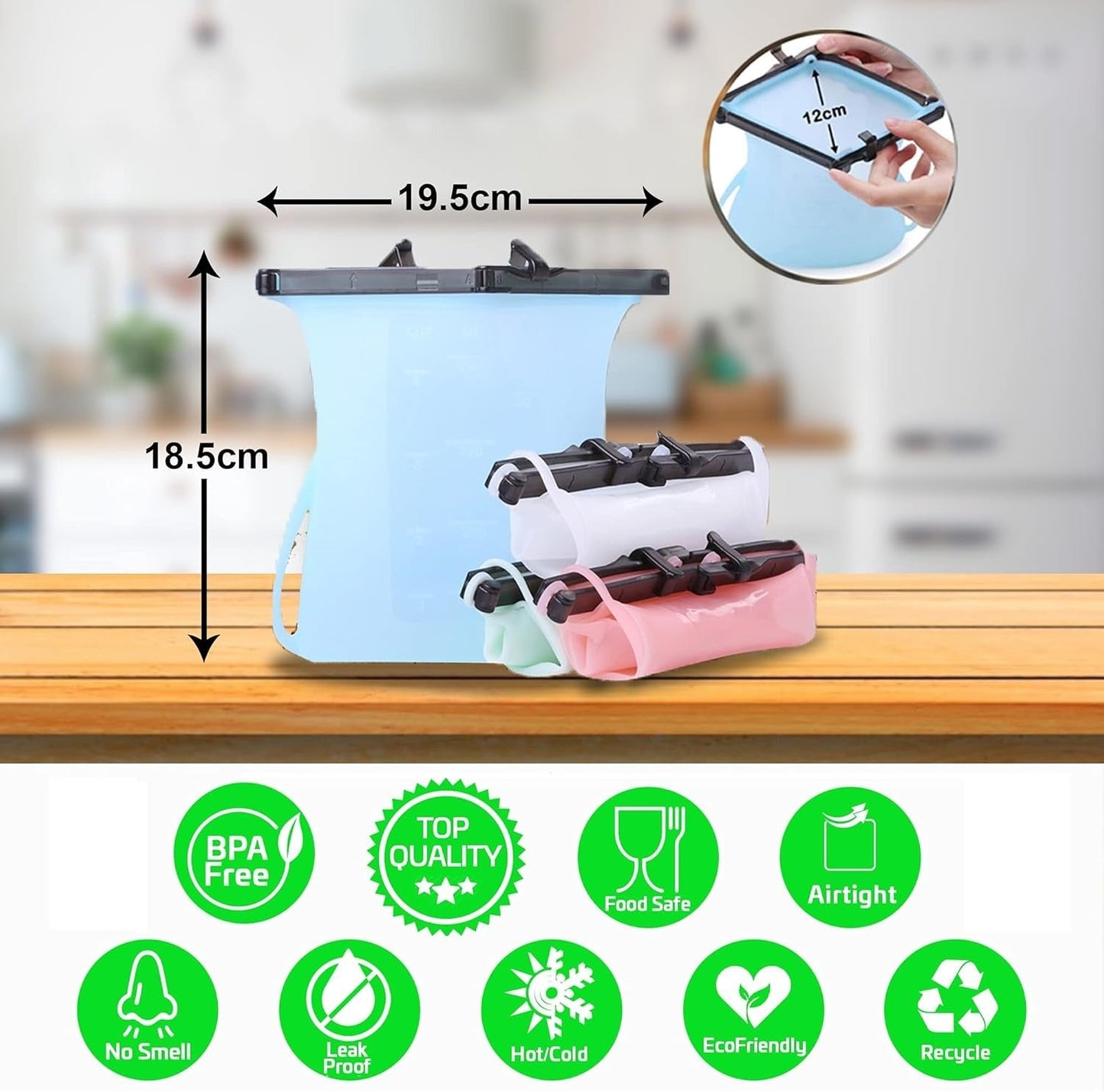Punga reutilizabila din silicon – Etanșe, fără miros, alternative Ziplock