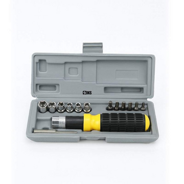 Set surubelnita cu clichet si biti 15 piese trusa scule compacta hexagonale prelungire
