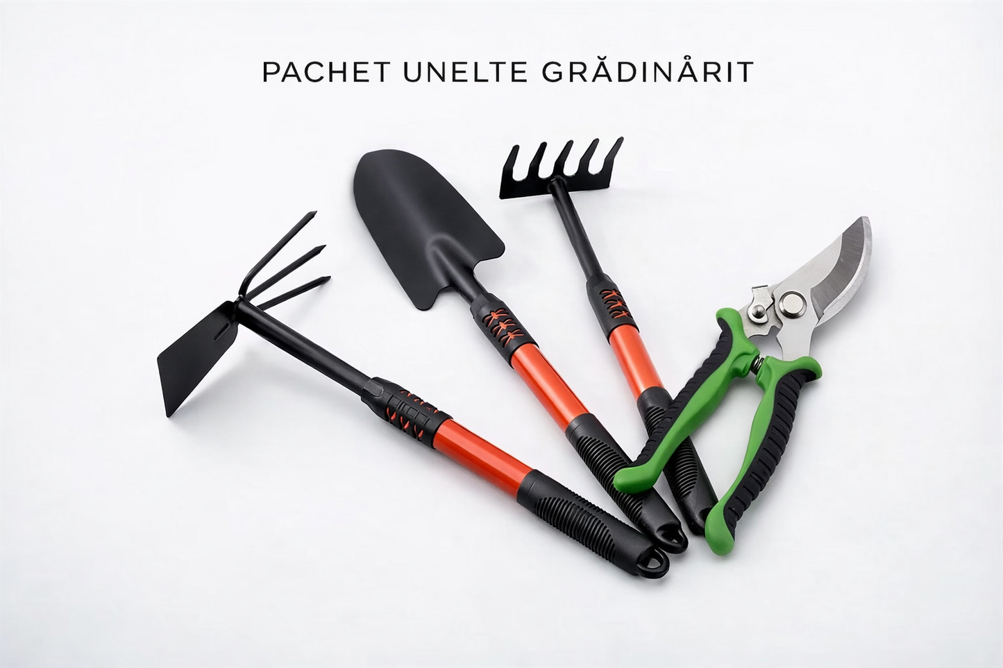 Set unelte gradinarit sapa lopata grebla foarfeca 4 piese
