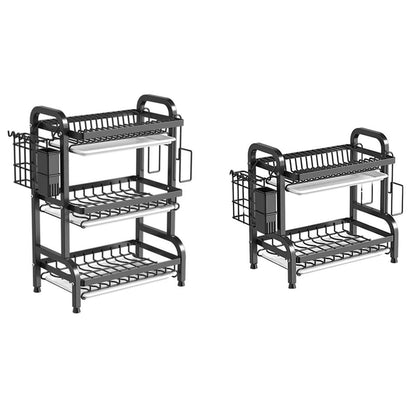 Suport Uscare Vase 2 Niveluri – Uscător Bucătărie Compact, Anti-Rugină, cu Suport Tacâmuri