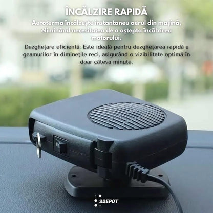 Aeroterma Auto 12V Cald/Rece – Incalzitor Portabil 2 în 1 pentru Masina