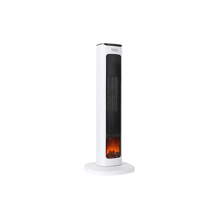 Aeroterma Turn Ceramic PTC cu Telecomanda, Display LED, 2000W, Oscilatie 90°, 3 moduri, Alba
