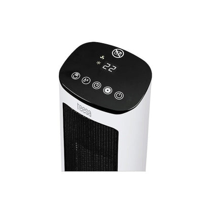 Aeroterma Turn Ceramic PTC cu Telecomanda, Display LED, 2000W, Oscilatie 90°, 3 moduri, Alba