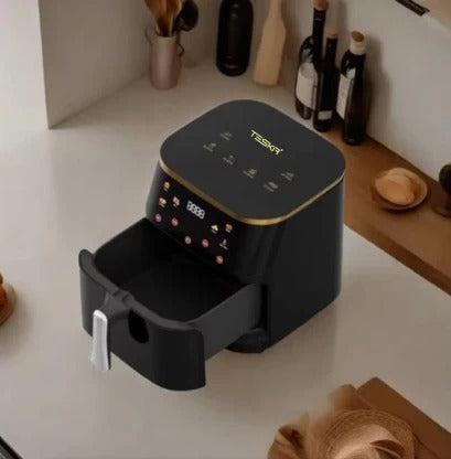 Friteuză cu Aer Cald Airfryer TESKA TK-0021, 2200W, 13.5L, Display Digital Touch, Gătire 360° – 50 hartii cadou