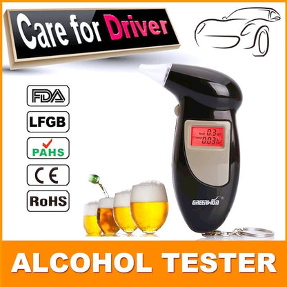 Alcool tester digital cu display LCD, etilotest digital, 4 mustiucuri incluse