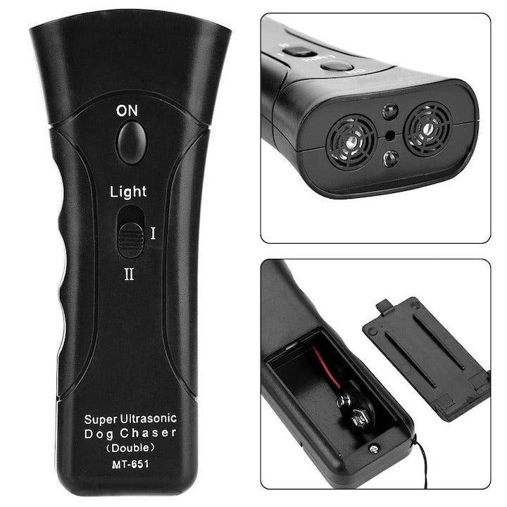 Dispozitiv Ultrasunete Anti-Câini 130 dB – Dresaj Canin & Alungare Câini Agresivi, 20 m, 20–25 kHz