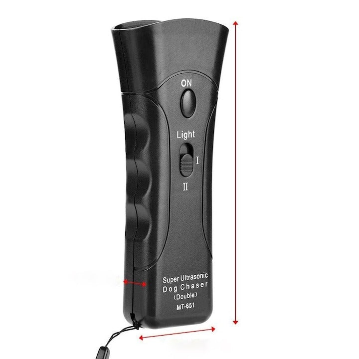 Dispozitiv Ultrasunete Anti-Câini 130 dB – Dresaj Canin & Alungare Câini Agresivi, 20 m, 20–25 kHz