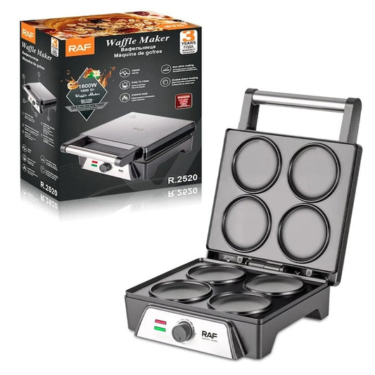 Aparat Clatite/Vafe RAF R.2520 Inox 1600W, Control Temperatura, 320x300x180mm