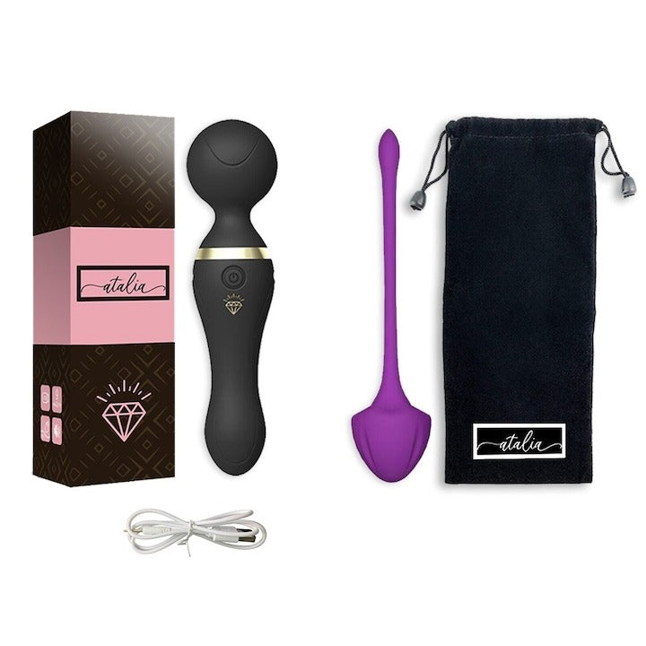 Masajer Personal Atalia 19 cm, 9 Moduri Vibrații, Silențios, USB, Impermeabil