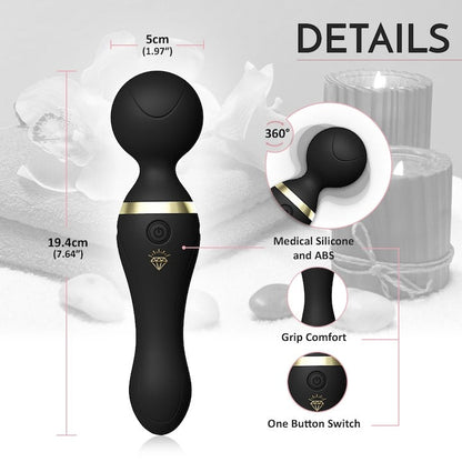 Masajer Personal Atalia 19 cm, 9 Moduri Vibrații, Silențios, USB, Impermeabil