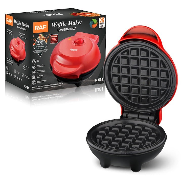 Aparat Waffles RAF R.2220 350W, Plăci Antiaderente, Roșu, Compact
