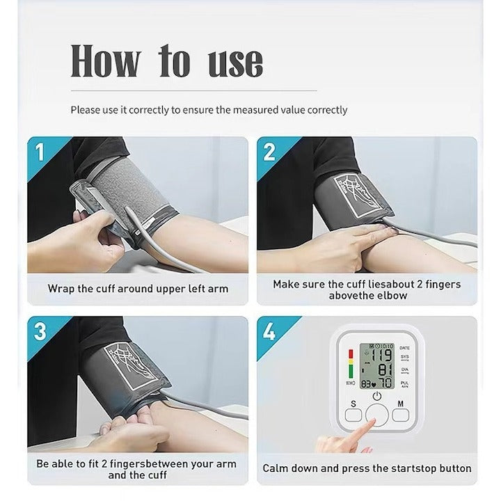 Tensiometru electronic pentru braț, digital, uz casnic, simplu și accesibil
