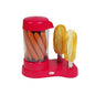 Aparat Hot Dog 450W Rosu, încalzire aburi 6 carnati, 2 varfuri paine inox