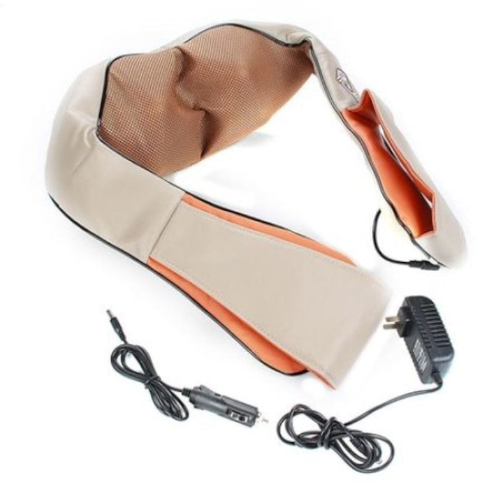 Aparat Masaj Cervical Shiatsu cu Infraroșu 24W, pentru Gât/Umeri/Spate, 220V/12V