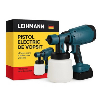 Pistol vopsit electric 36V cu acumulator LEIHMANN rezervor 800ml pulverizare reglabila