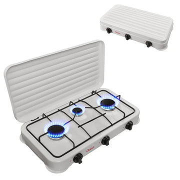 Aragaz portabil Ocean pe gaz cu 3 arzătoare – camping și uz casnic