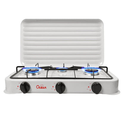 Aragaz portabil Ocean pe gaz cu 3 arzătoare – camping și uz casnic