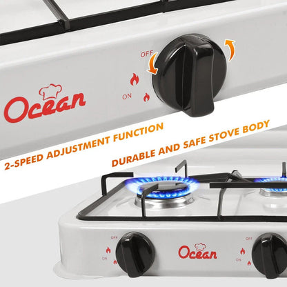 Aragaz portabil Ocean pe gaz cu 3 arzătoare – camping și uz casnic