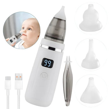 Aspirator nazal electric 2 în 1 pentru bebeluși și copii, LCD, 5 trepte, USB, 65 kPa