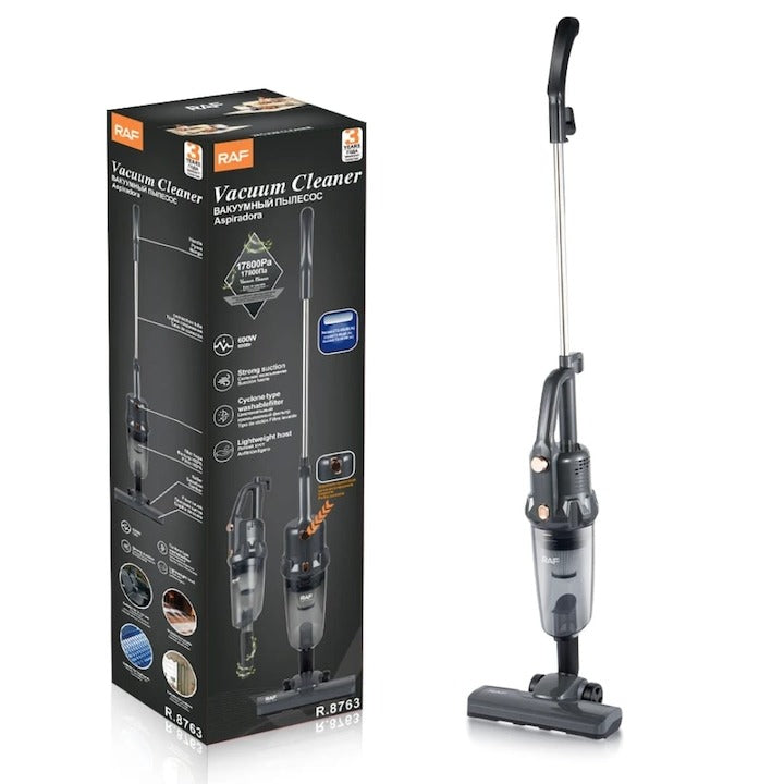 Aspirator vertical 2 in 1 RAF 600W filtru HEPA fara sac - Cadou Mini Umidificator