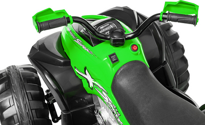ATV electric copii 12V telecomanda 2 motoare 2 viteze lumini muzica 3-8 ani verde albastru