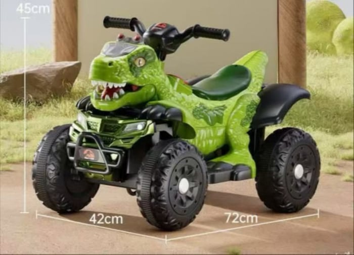 ATV electric copii dinozaur T-REX 6V 35W cu muzica lumini LED 2-4 ani verde