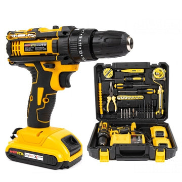 Trusa bormasina gaurit + insurubat – 2 acumulatori Li-Ion 36V/5Ah, 30 accesorii, cuplu reglabil