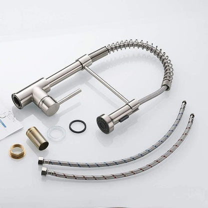 Baterie profesională chiuvetă – cu duș flexibil și 2 funcții de curgere apă, argintie, Black Friday