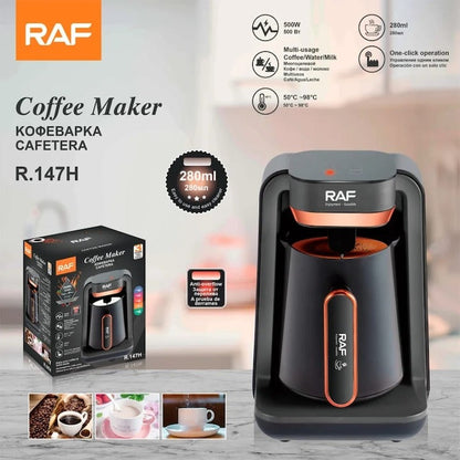 Cafetiere Turcească RAF R.147H 500W, Spumă Bogată, Oprire Automată, Auriu-Negru