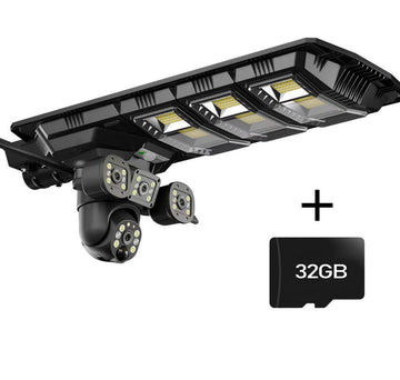 Cameră 4K 360° Solară 2in1 cu Lumină LED 450W, 4G/WiFi + Card Cadou 32GB