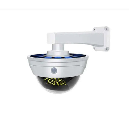 Lampă solară LED cu telecomandă – gen cameră falsă, senzor mișcare, 3 moduri lumină, IP66, albă