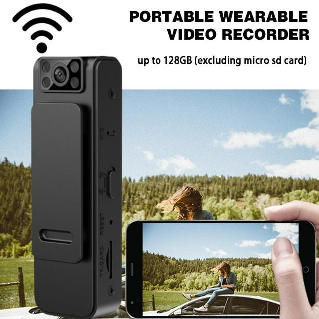 Cameră WiFi Portabilă BodyCam 1080P cu Clip + Card MicroSD 32GB