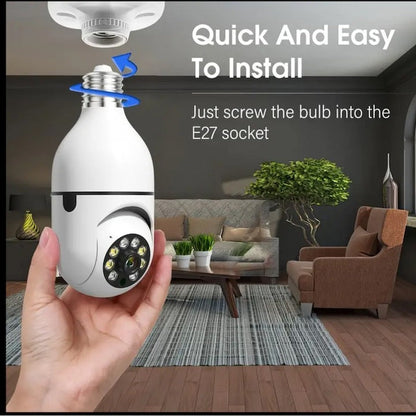 Cameră de supraveghere tip bec E27 Dual WiFi FullHD cu card 32GB inclus
