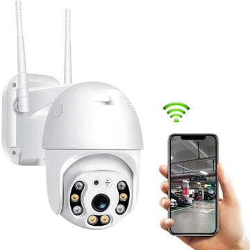 Cameră Supraveghere WiFi Smart V380 CAM-301, 2MP, IP66, rotație 360°, audio bidirecțional