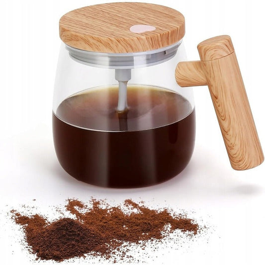 Cană cu mixer USB autoamestecare 500 ml – Sticlă borosilicată, IP67, 3 lame