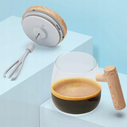 Cană cu mixer USB autoamestecare 500 ml – Sticlă borosilicată, IP67, 3 lame